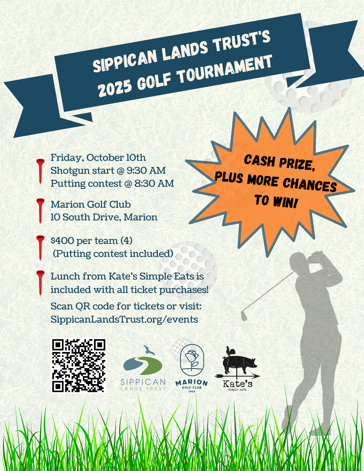Golf Tournament 2025 Poster, orange